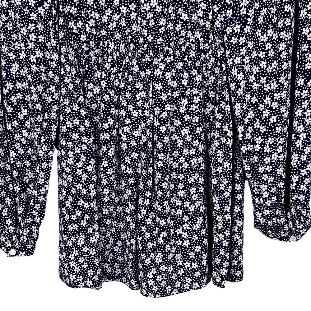 Polo Ralph Lauren Floral Long Sleeve Romper Navy Blue Pink Boho Smocked Waist - Picture 11 of 16